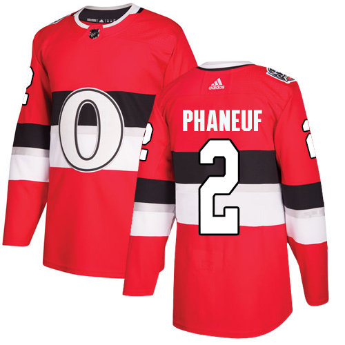 Adidas Senators #2 Dion Phaneuf Red Authentic 100 Classic Stitched NHL Jersey